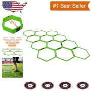 Hexagon Agility Rings Set - 12 Speed Rings with Portable Carry Bag for Training