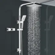ACA WELS 8'' Square Shower Head Set 3-MODE Handheld Diverter Wall Arm With Mixer Taps