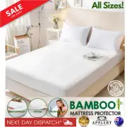 Luxury Bamboo Mattress Bed Matress Protector Waterproof Queen King Single Double