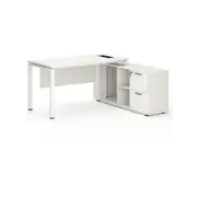 Emery 160cm L-shaped Executive Desk White