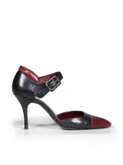 Two Tone Leather Mary Jane Pumps