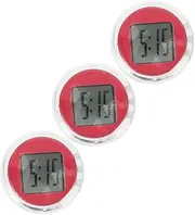 iplusmile 3pcs Electronic Clock Charger Automotive Small Digital Clock Grips Desktop Clock Flasher Stick- on Motorbike Clock LED Clock Ram Mechanism Vehicle Clock Red Abs Plastic Material