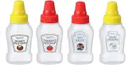 M/B 25mL Squeeze Mini Ketchup Bottles Mini Honey Mustard Bottles Squeezable Portable Mini Condiment Bottles Mini Salad Dressing Container for BBQ Lunch Box, 2/3/4 Pcs