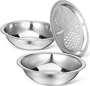 Garneck 1 Set Stainless Steel Drain Basket Shredder Slicer with Colander Multi-Functional Kitchen Basin for Washing and Draining Vegetables and Fruits