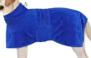 NEW Adjustable Dog Bath Drying Towel Robe Royal Blue Size Medium