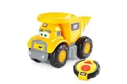 CAT Construction Toys, Junior Crew Lil' Movers Remote Control Truck, RC Car + Dump Truck, Working Headlights, with Child Friendly Controller