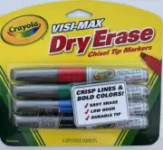 CRAYOLA VISI-MAX DRY ERASE Markers Chisel Tip