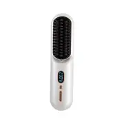 Cordless Hair Brush, Portable Hair Straightener Brush for Women with Travel, 2 in 1 Negative Ion Wireless Hair Straight Comb,White