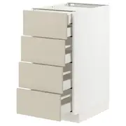 METOD / MAXIMERA base cb 4 frnts/2 low/3 md drwrs, white/Havstorp beige, 40x60x80 cm