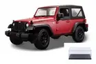 DIECAST CAR & DISPLAY CASE 2014 JEEP WRANGLER RED MAISTO 31676R 1/18 SCALE