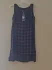 Eileen Fisher Surplus Buffalo Check Plaid Print Silk Scoop Neck Tunic Top XS