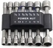 14pcs Power Nuts Driver Drill Bit Tools Set Metric Socket Wrench Screw 1/4''...