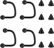 [Lcolyoli] 16G Labret Jewelry Surgical Steel Lip Rings Hoops C-Shaped Snake Bite Piercing Jewelry Medusa Piercing Jewelry for Women Men