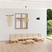 Patio Furniture Sets 8 Piece Garden Lounge Set Solid Pinewood
