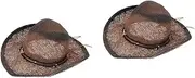 [VALICLUD] Adjustable Hat Wide Brim Sunshade Hat Adjustable Summer Beach Hat European and American Style Hat Beach Hat for Men Boy Beach Hat Western Hat Stage Performance Hat Straw Coffee