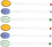 TIDTALEO Round Stirring Sticks Spoon 6 Pack Mixing Stick for Coffee Juice and Stain- Stirring Tool