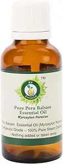 R V Essential Pure Peru Balsam Essential Oil 10ml (0.338oz)- Myroxylon Pereirae (100% Pure and Natural Steam Distilled)