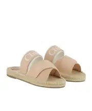 Chloé Kids Logo-Printed Crossover Strapped Slides 33,27,28,29,30,31,32 Nude