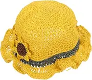 [ANDRESLAD] 1Pc Sunflower Summer Sun Protection Cap for Breathable Comfortable Beach Hat Present for Spring Summer Autumn Eye Catching Design Yellow