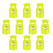 10pcs Plastic Cord Lock, Single Hole Spring Toggle Stopper Cord, Neon Green