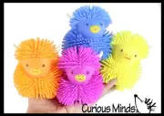 Set of 4 Puffer Highland Cow Fidget Toys - Air Filled Hairy Cute Long Hair Cows