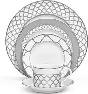 [Noritake] Eternal Palace 5-Piece Place Dinnerware Setting in Grey/White