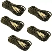 5 PCS 6Ft XLR 3Pin MALE to 1/4" MONO Plug Shielded MIC Microphone Audio Cable