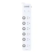 Crest Surge Protected 6-Socket Power Board Strip w/ 6 Individual Switches White