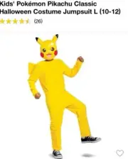 Pikachu Pokemon Child Halloween Costume Size Large 10-12 NEW