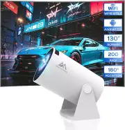 Mini Projector with Wifi and Bluetooth, 180°Rotatable Portable Projector, 1080P