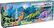 Hape Glow in The Dark Dinosaur Floor Puzzle - 1.5 Meter Long Kids Puzzle with Light-Up Features - Educational Prehistoric Animal Learning Toy