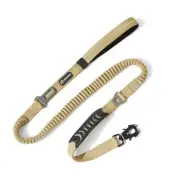 Heavy Duty Tactical Bungee Leash, 4-6FT Shock Absorbing Leash with 2 Brown