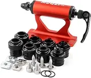 MUQZI Quick Release Fork Mount, Bike Car Roof Mount Rack Road Bicycle Fork Block Thru Axle Wheel Holder, Truck Bed Fork Mount with Installation Adapters MTB Tire Holder Rack Mount, Red