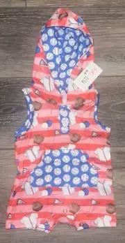 Pete + Lucy Sz 0-3 Mo Girls Infant Romper Baseball “batter Batter” New NOS