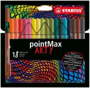 Fineliner pointMax ARTY - Pack of 18 - Assorted Colors - Nylon Medium 0.8mm T...