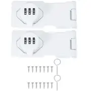 2 Pcs Password Rotary Hasp Locks Mechanical Cabinet Latch Locks 4.5" White