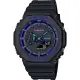 【CASIO 卡西歐】G-SHOCK 農家橡樹經典款(GA-2100VB-1A 霓虹黑藍)