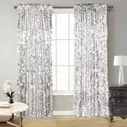 SFN Sky Silver Big Sequin 18MM Sequin Backdrop Curtains Panels Drapes Curtains Home Party Supplies 9FTx9FT Christmas Decor?-(Silver, 9FTx9FT)