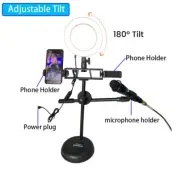 Microphone Stand LED Selfie Ring Lamp Tripod Sell Phone Holders For Live Stream