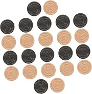 GARIOUANS Wooden Chess Pieces Set 24pcs Round Threaded Design for Checkers Chess Backgammon
