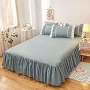 Bed Valance Skirt, Bed Skirt Set Luxury King/Super Size/Double/Single Ruffled 180 * 200cm 200 * 220cm Bed Cover Skirt Bed Mat Lace Skirted Bedsheet Quality Bed Cover Machine Wash.