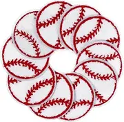 SEWACC 10pcs Chenille Baseball Patches Self-Adhesive Decorative Patches for Clothing Bags and Hats for Repairing and Projects Wear-Resistant Appliques