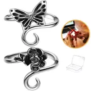 AQNJC 2 Pieces Crochet Rings for Crocheting Cute Yarn Guide Knitting Ring for...