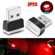 Mini RGB USB LED Car Light Interior Neon Atmosphere Ambient Lamp Red Accessories