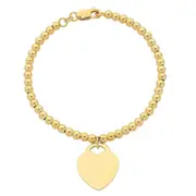 9kt Yellow Gold Silver Infused Bracelet with Heart Charm