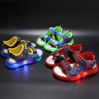 在飛比找蝦皮購物優惠-新款兒童涼鞋   LED兒童燈鞋   兒童發光沙灘涼鞋