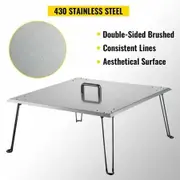 Fire Pit Heat Deflector Fire Pit Pan Cover Stainless Steel Foldable Legs