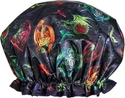 Bodylife Shower Cap Reusable Bath Cap Dual layered Waterproof Mystic Dragons 27cm