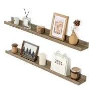 Picture Ledge Shelf, Floating Shelves 36 Inches Long, 36in, Set of 2 Grey