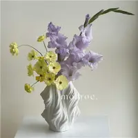 在飛比找蝦皮商城精選優惠-monroe家居3D打印白色陶瓷花瓶日式鮮花插花裝飾品景德鎮